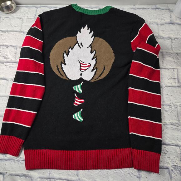 Ugly Christmas Sweater Reindeer Red Nose Backside Kisses Men's size Medium - Picture 7 of 16